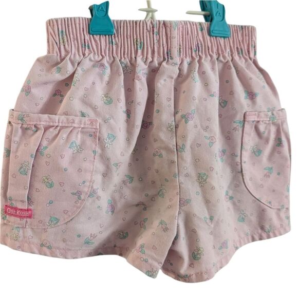 Oshkosh B'Gosh Rare Toddler Girls Pastel Pink Floral Print Shorts - Picture 7 of 7